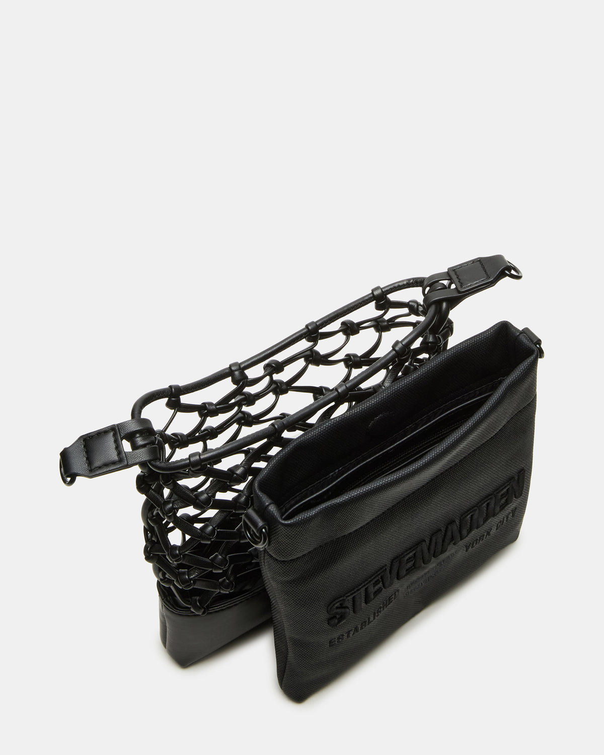 ARDA Black/Black Women's Crossbody Pouch Handbag | Steve Madden Trending