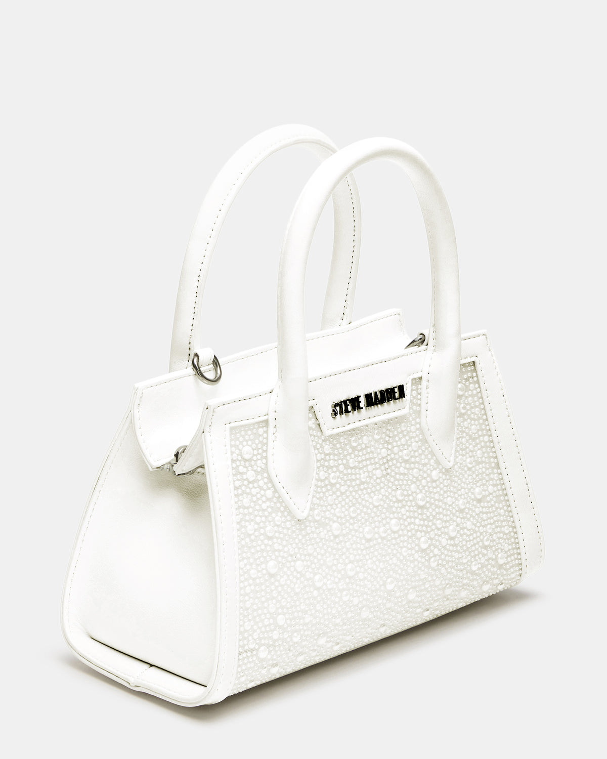 PEACH White Multi Women's Mini Top-Handle Mesh Handbag | Steve Madden Trending