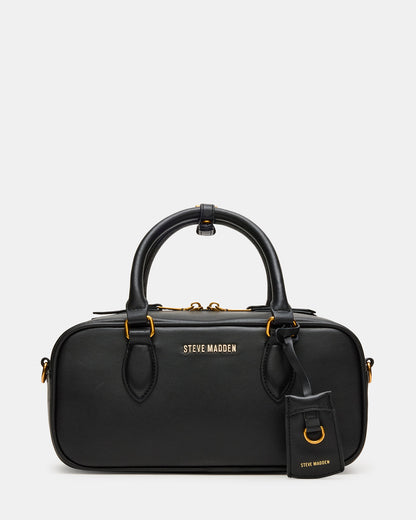 MERIT Bag Black Leather Top-Handle Satchel Crossbody Handbag | Steve Madden Quality