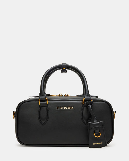 MERIT Bag Black Leather Top-Handle Satchel Crossbody Handbag | Steve Madden Quality