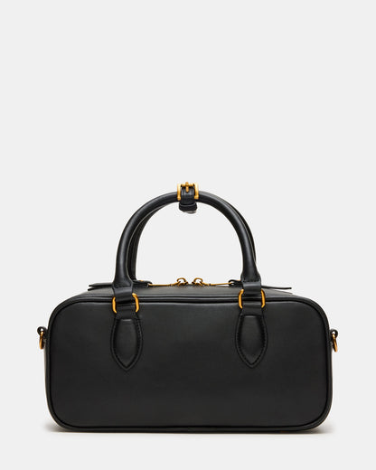 MERIT Bag Black Leather Top-Handle Satchel Crossbody Handbag | Steve Madden Quality