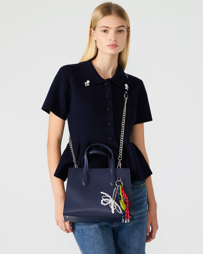 CALLEB Bag Navy Structured Tote Crossbody Handbag | Steve Madden Trending