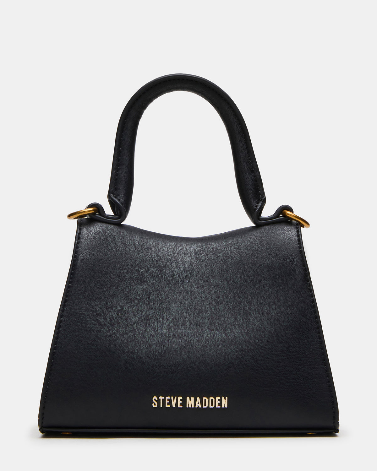 MADLYN Bag Black Structured Turn-Lock Closure Top-Handle Crossbody Mini Handbag | Steve Madden Featured