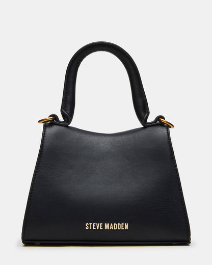 MADLYN Bag Black Structured Turn-Lock Closure Top-Handle Crossbody Mini Handbag | Steve Madden Featured