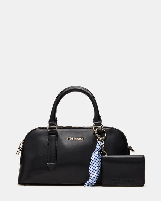 CALLY Bag Black Dome Satchel Top-Handle Crossbody Women's Handbag | Steve Madden Value