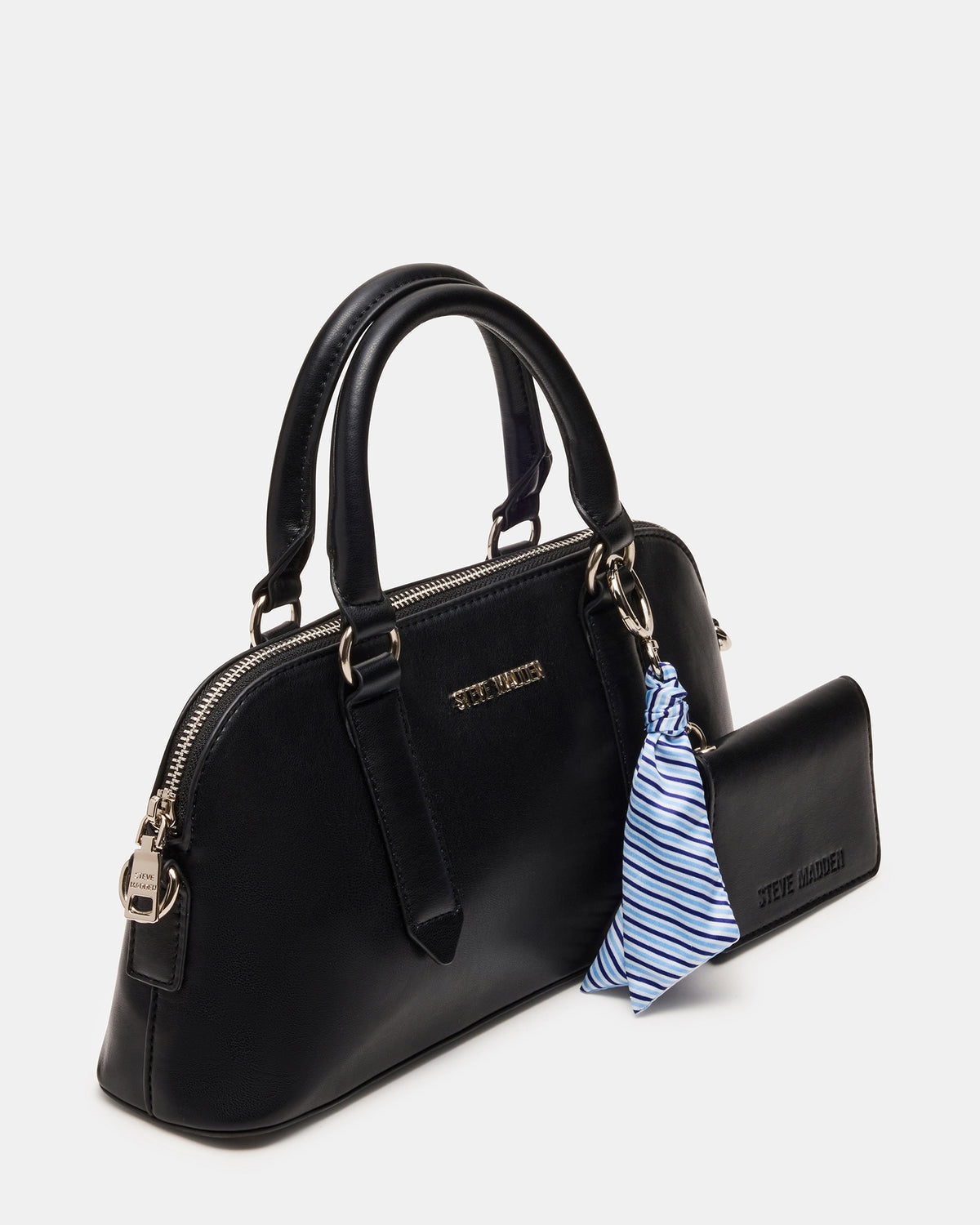 CALLY Bag Black Dome Satchel Top-Handle Crossbody Women's Handbag | Steve Madden Value