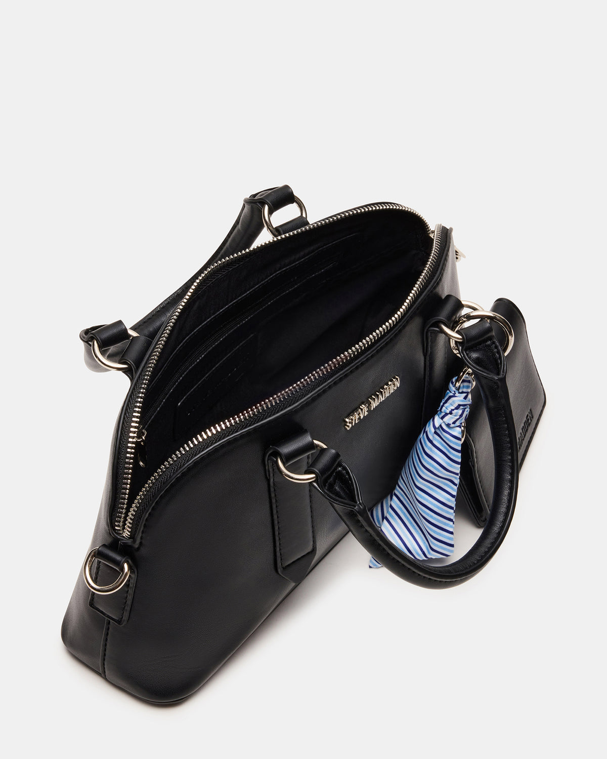 CALLY Bag Black Dome Satchel Top-Handle Crossbody Women's Handbag | Steve Madden Value