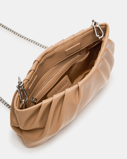 NIKA Chestnut Women's Pleated Crossbody Clutch Handbag | Steve Madden Classic
