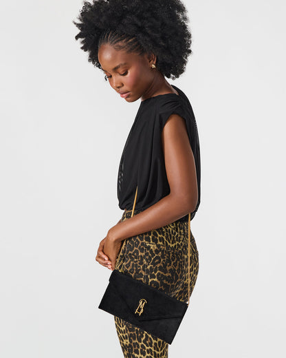 SMOOTH Bag Black Velvet Envelope Logo Crossbody Clutch Handbag | Steve Madden Hot Sale