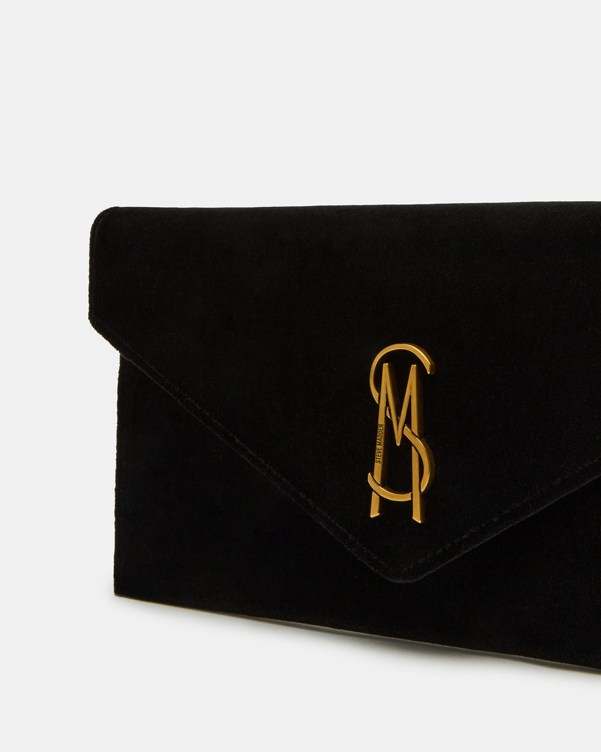 SMOOTH Bag Black Velvet Envelope Logo Crossbody Clutch Handbag | Steve Madden Hot Sale