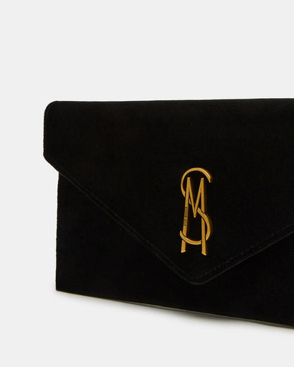 SMOOTH Bag Black Velvet Envelope Logo Crossbody Clutch Handbag | Steve Madden Hot Sale