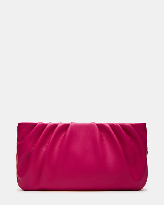 NIKA Fuchsia Women's Pleated Crossbody Clutch Handbag | Steve Madden New