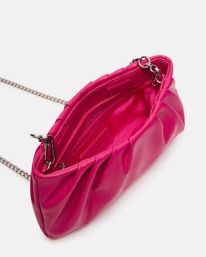 NIKA Fuchsia Women's Pleated Crossbody Clutch Handbag | Steve Madden New