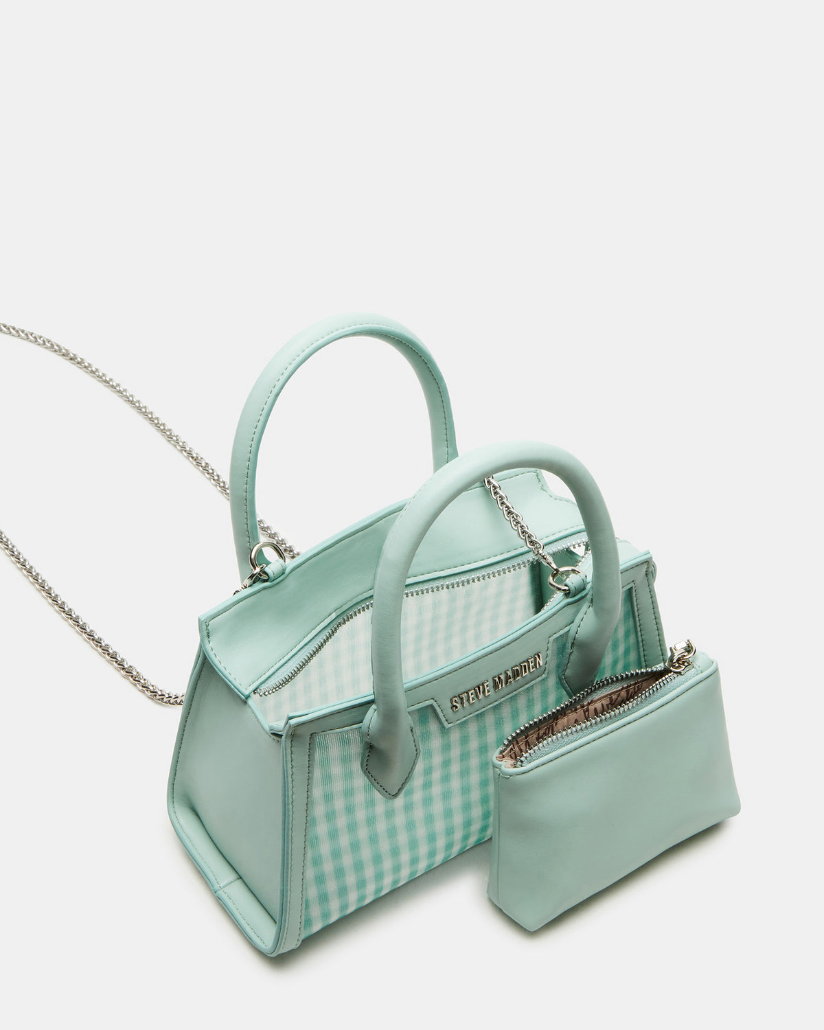 PEACHY Green Multi Women's Mini Top-Handle Mesh Handbag | Steve Madden Everyday