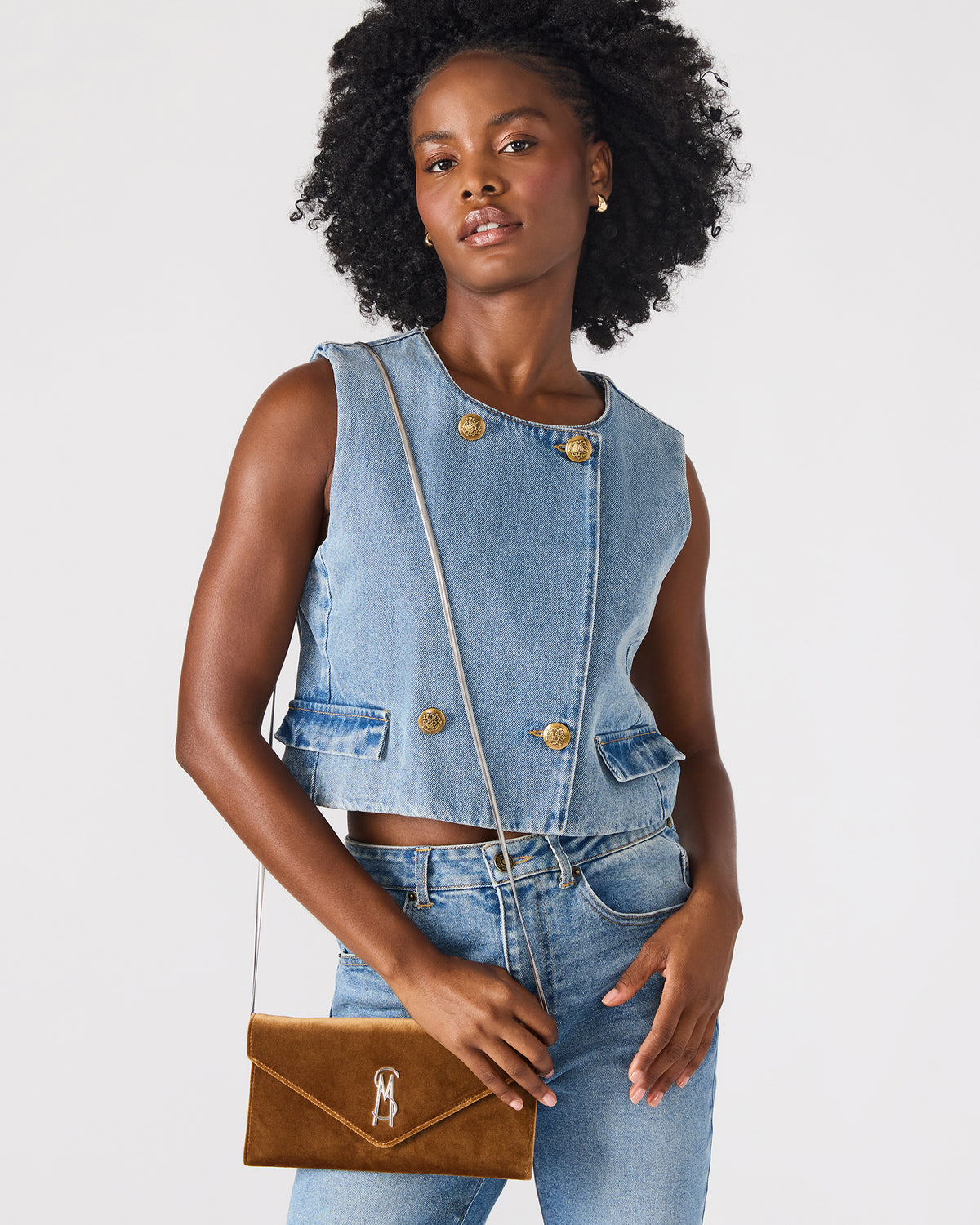 SMOOTH Bag Rust Fabric Envelope Logo Crossbody Clutch Handbag | Steve Madden Everyday