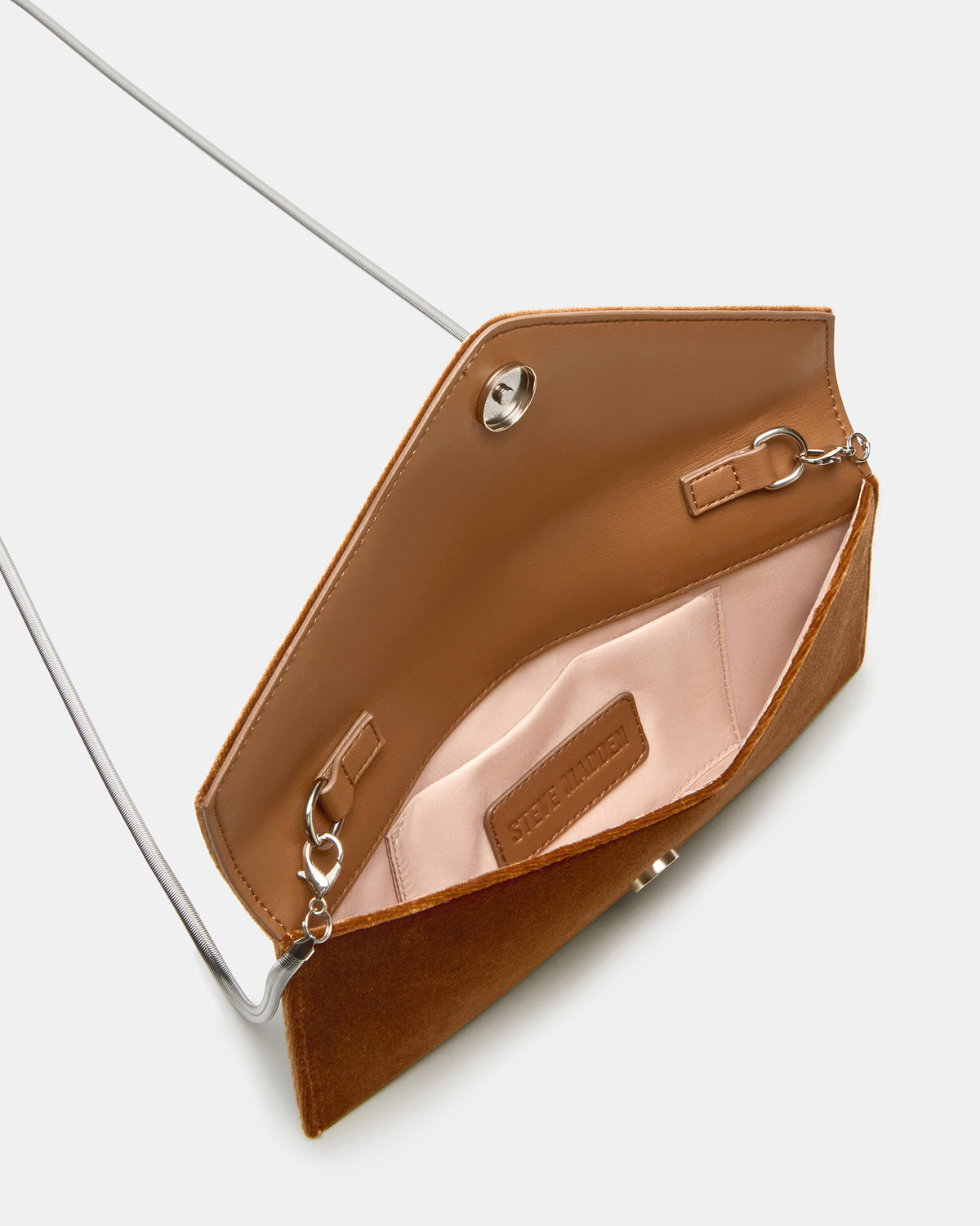 SMOOTH Bag Rust Fabric Envelope Logo Crossbody Clutch Handbag | Steve Madden Everyday