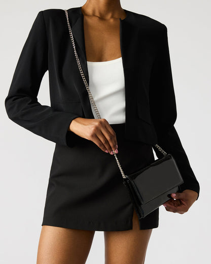 JULIANA Bag Black Patent Crossbody Clutch Handbag | Steve Madden Classic