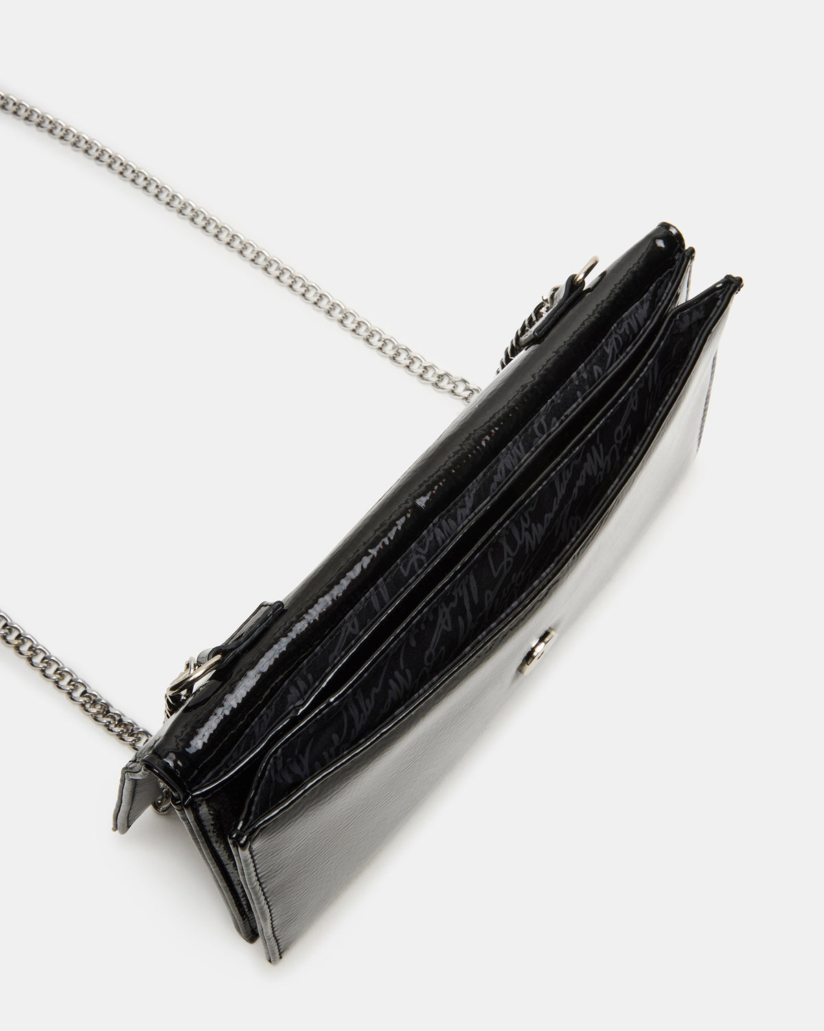 JULIANA Bag Black Patent Crossbody Clutch Handbag | Steve Madden Classic
