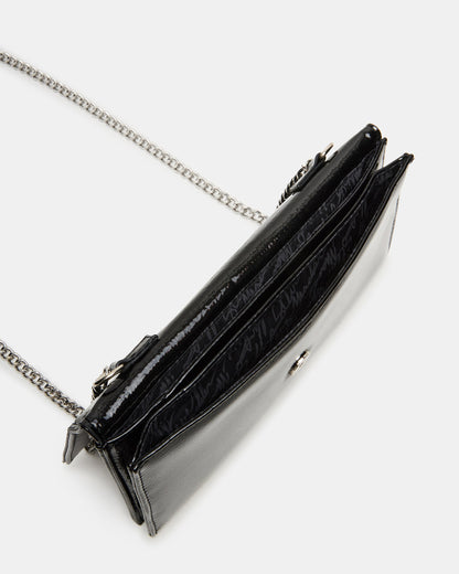 JULIANA Bag Black Patent Crossbody Clutch Handbag | Steve Madden Classic