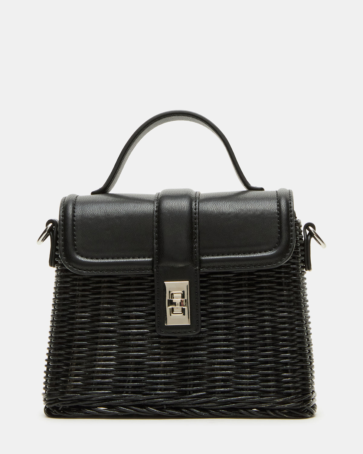 CRISTY Bag Black Wicker Top-Handle Sraw Crossbody Handbag | Steve Madden Great Value