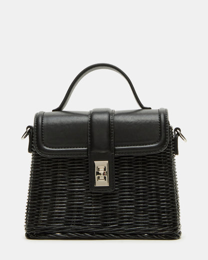 CRISTY Bag Black Wicker Top-Handle Sraw Crossbody Handbag | Steve Madden Great Value