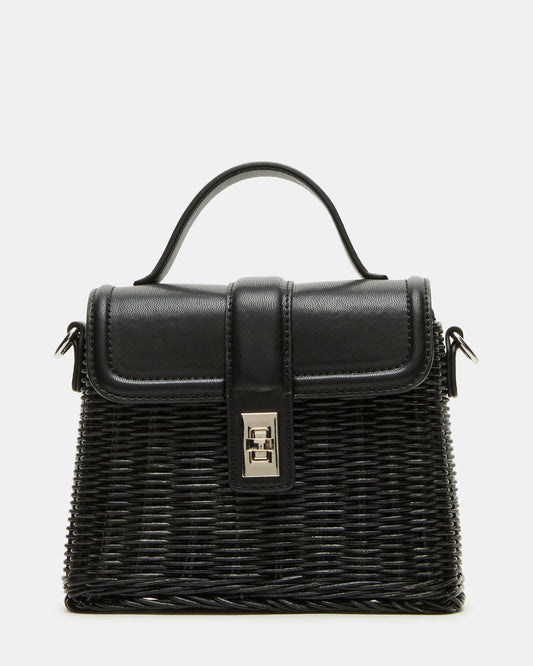 CRISTY Bag Black Wicker Top-Handle Sraw Crossbody Handbag | Steve Madden Great Value