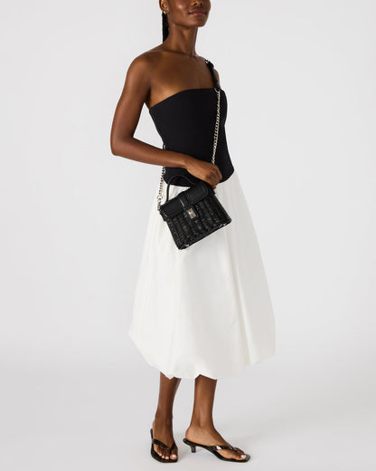 CRISTY Bag Black Wicker Top-Handle Sraw Crossbody Handbag | Steve Madden Great Value