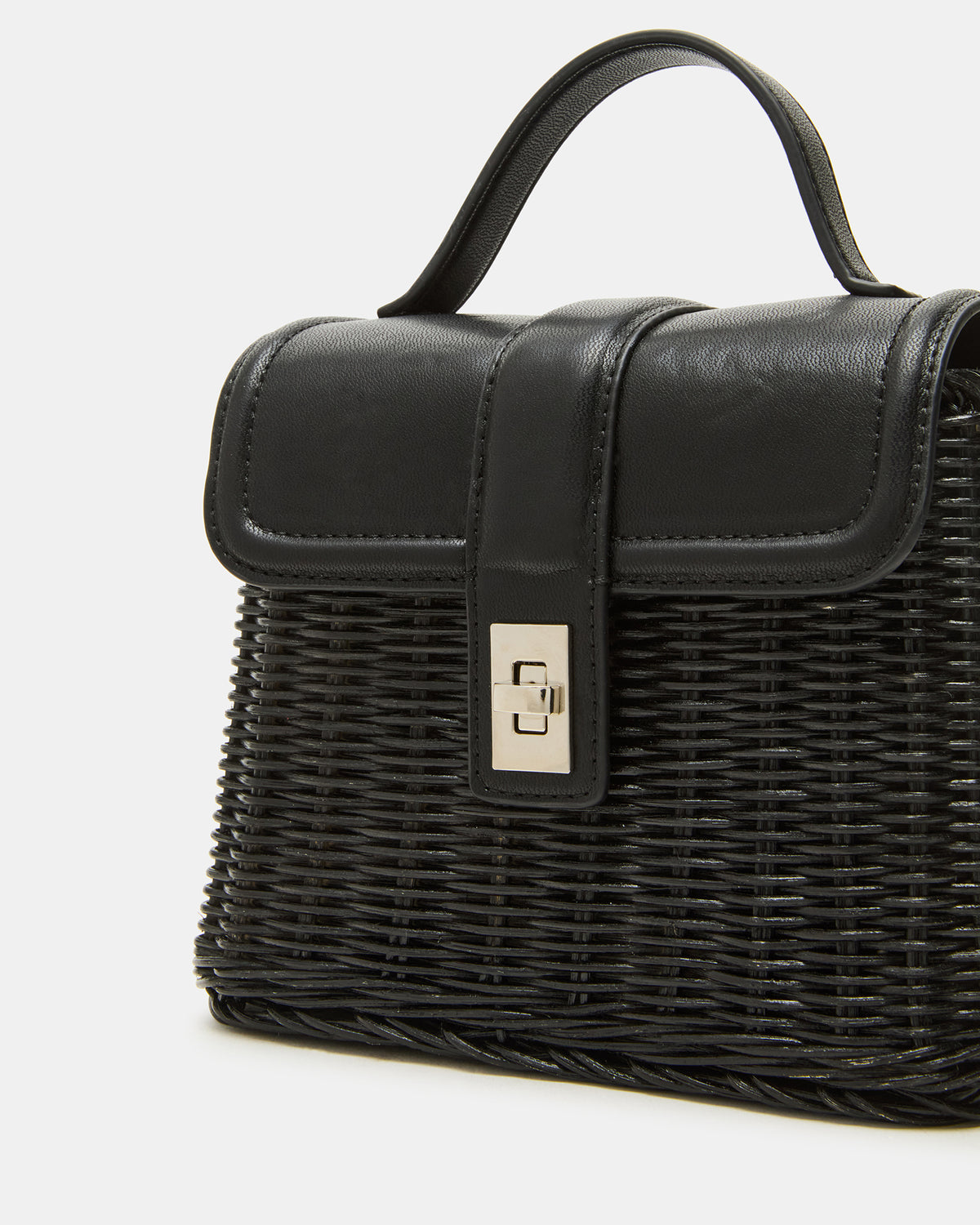 CRISTY Bag Black Wicker Top-Handle Sraw Crossbody Handbag | Steve Madden Great Value