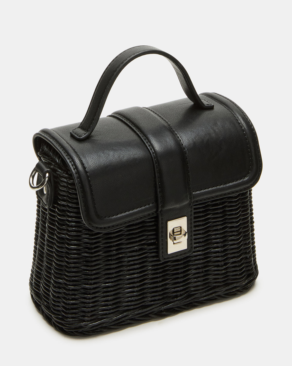 CRISTY Bag Black Wicker Top-Handle Sraw Crossbody Handbag | Steve Madden Great Value