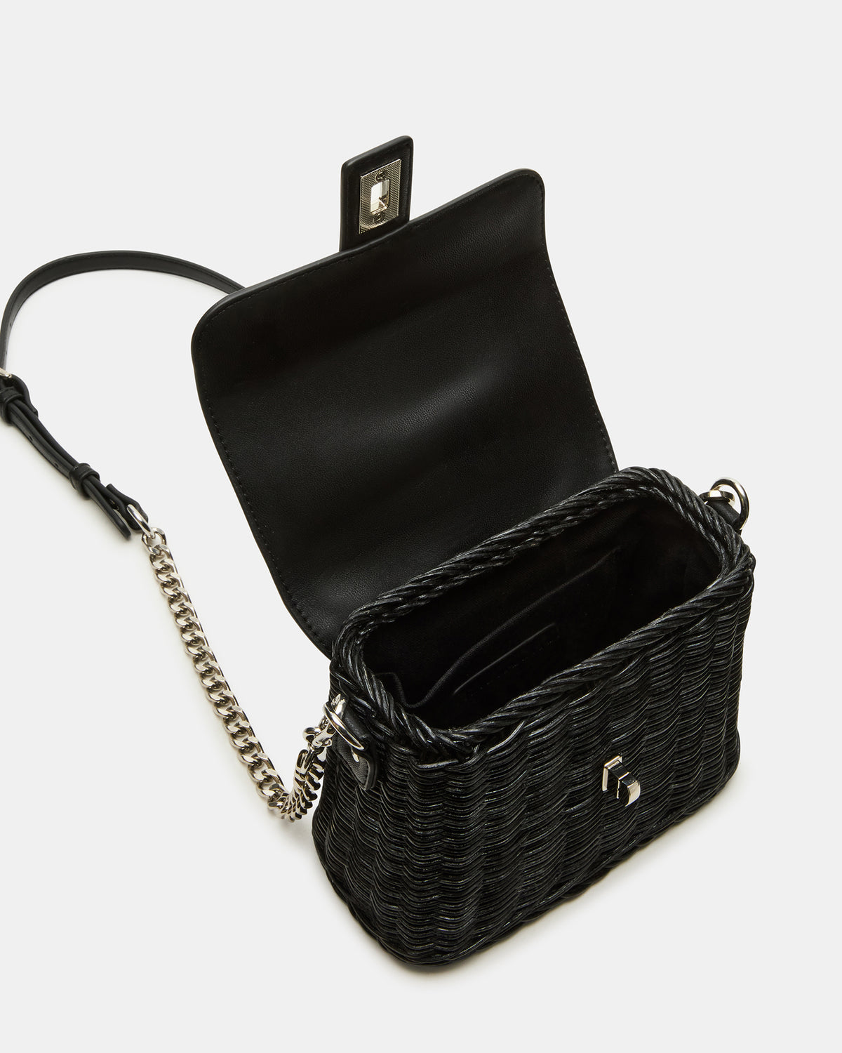 CRISTY Bag Black Wicker Top-Handle Sraw Crossbody Handbag | Steve Madden Great Value