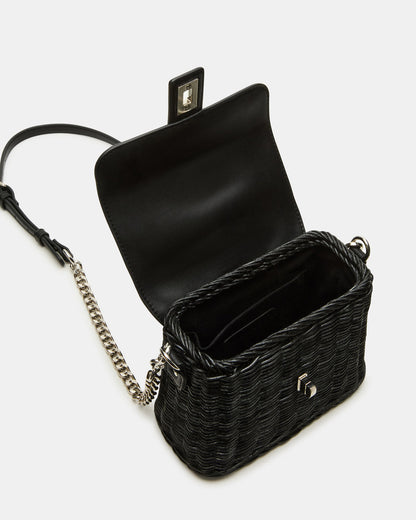 CRISTY Bag Black Wicker Top-Handle Sraw Crossbody Handbag | Steve Madden Great Value