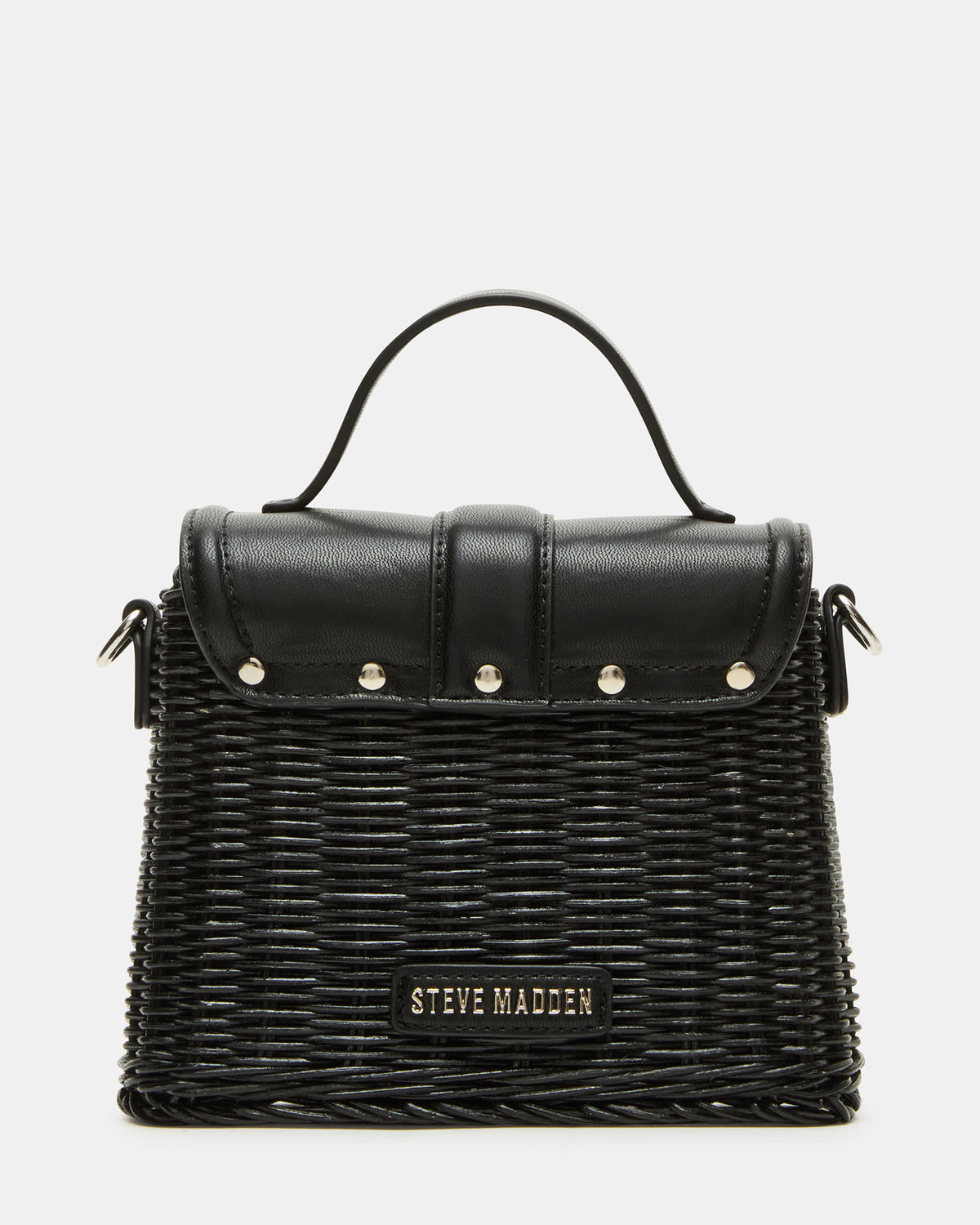 CRISTY Bag Black Wicker Top-Handle Sraw Crossbody Handbag | Steve Madden Great Value