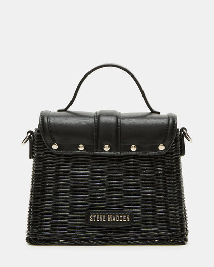 CRISTY Bag Black Wicker Top-Handle Sraw Crossbody Handbag | Steve Madden Great Value