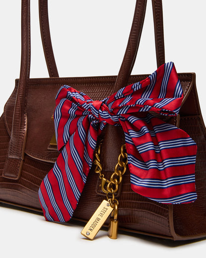 MILAN Bag Chocolate Elongated Menswear-Inspired Shoulder Strap Handbag | Steve Madden Signature