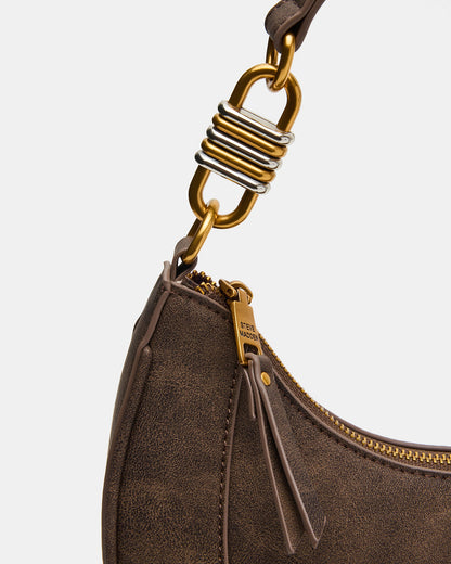LOHAN Bag Brown Structured Hobo Shoulder Handbag | Steve Madden Top Pick