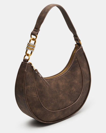 LOHAN Bag Brown Structured Hobo Shoulder Handbag | Steve Madden Top Pick