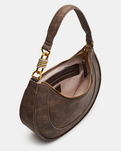 LOHAN Bag Brown Structured Hobo Shoulder Handbag | Steve Madden Top Pick