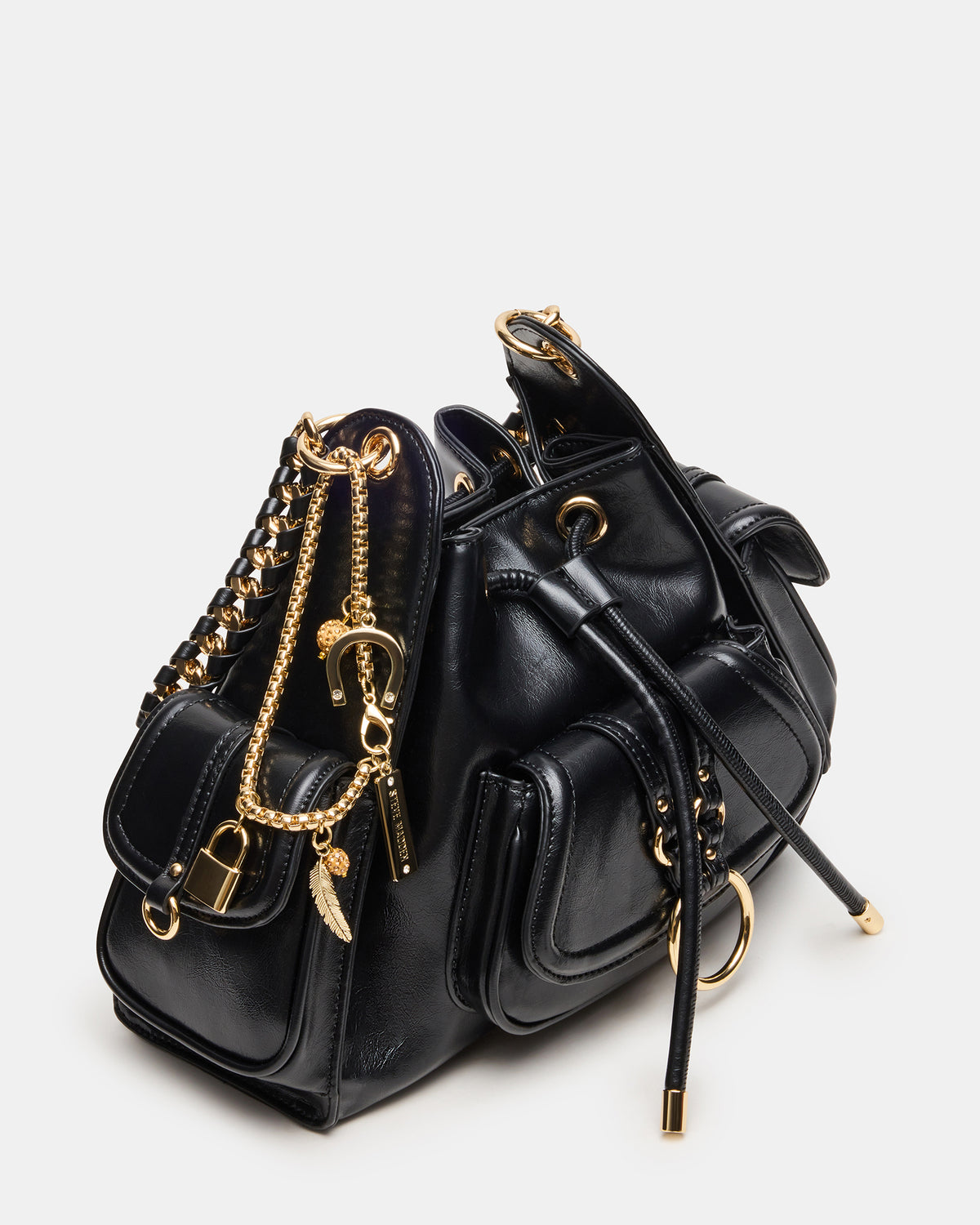 DRU Bag Black Hobo Shoulder Strap Chain Strap Handbag | Steve Madden Premium