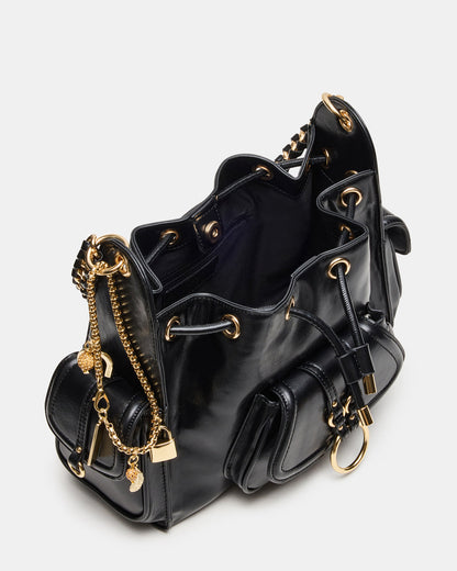 DRU Bag Black Hobo Shoulder Strap Chain Strap Handbag | Steve Madden Premium