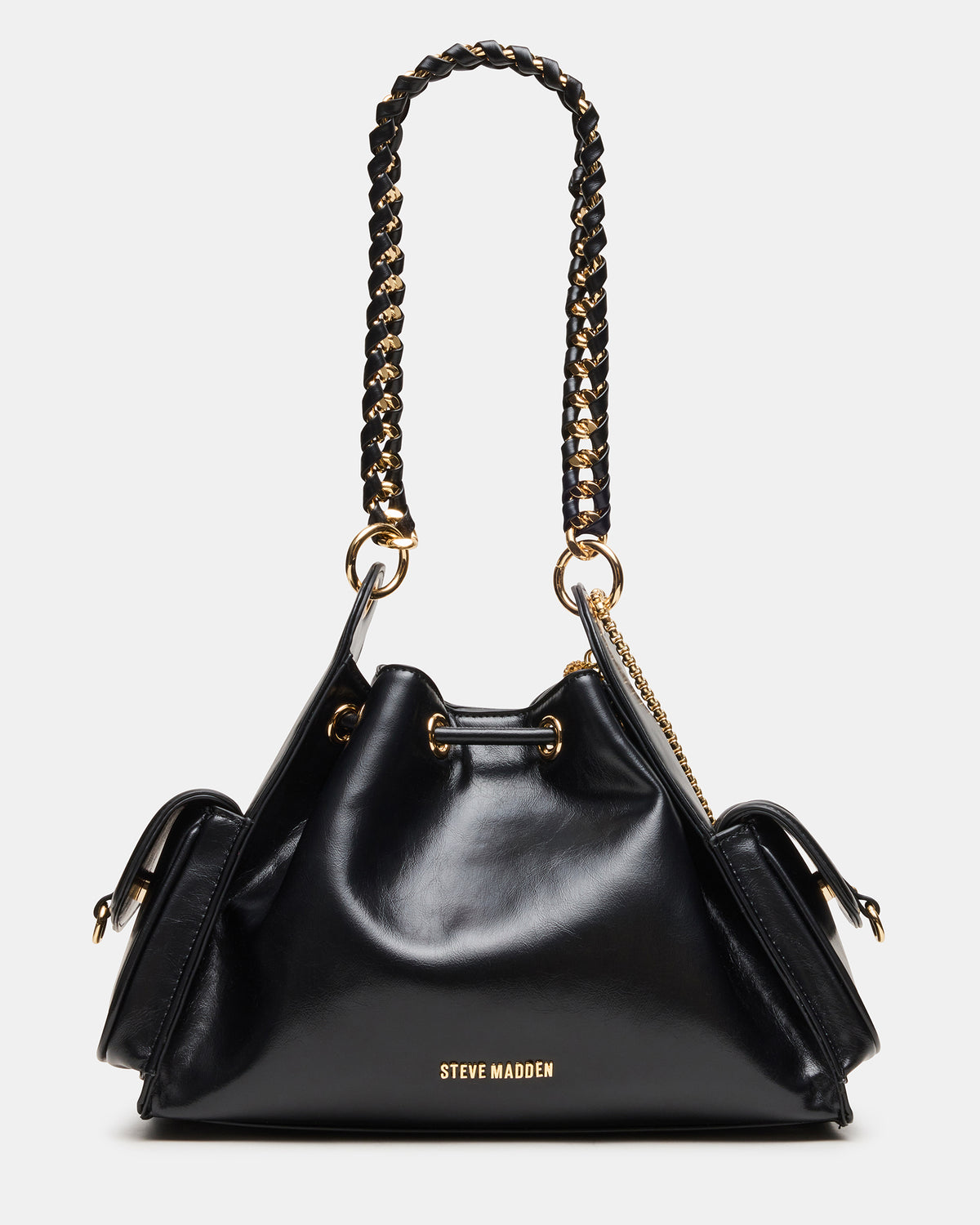 DRU Bag Black Hobo Shoulder Strap Chain Strap Handbag | Steve Madden Premium