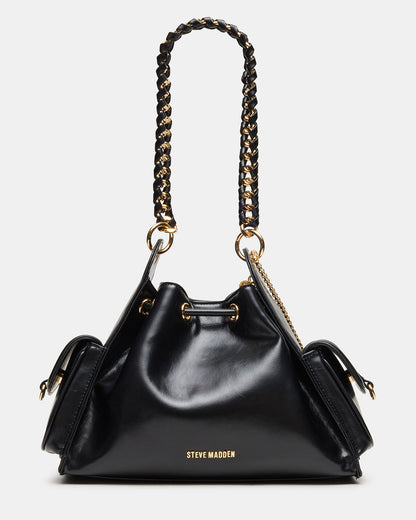 DRU Bag Black Hobo Shoulder Strap Chain Strap Handbag | Steve Madden Premium