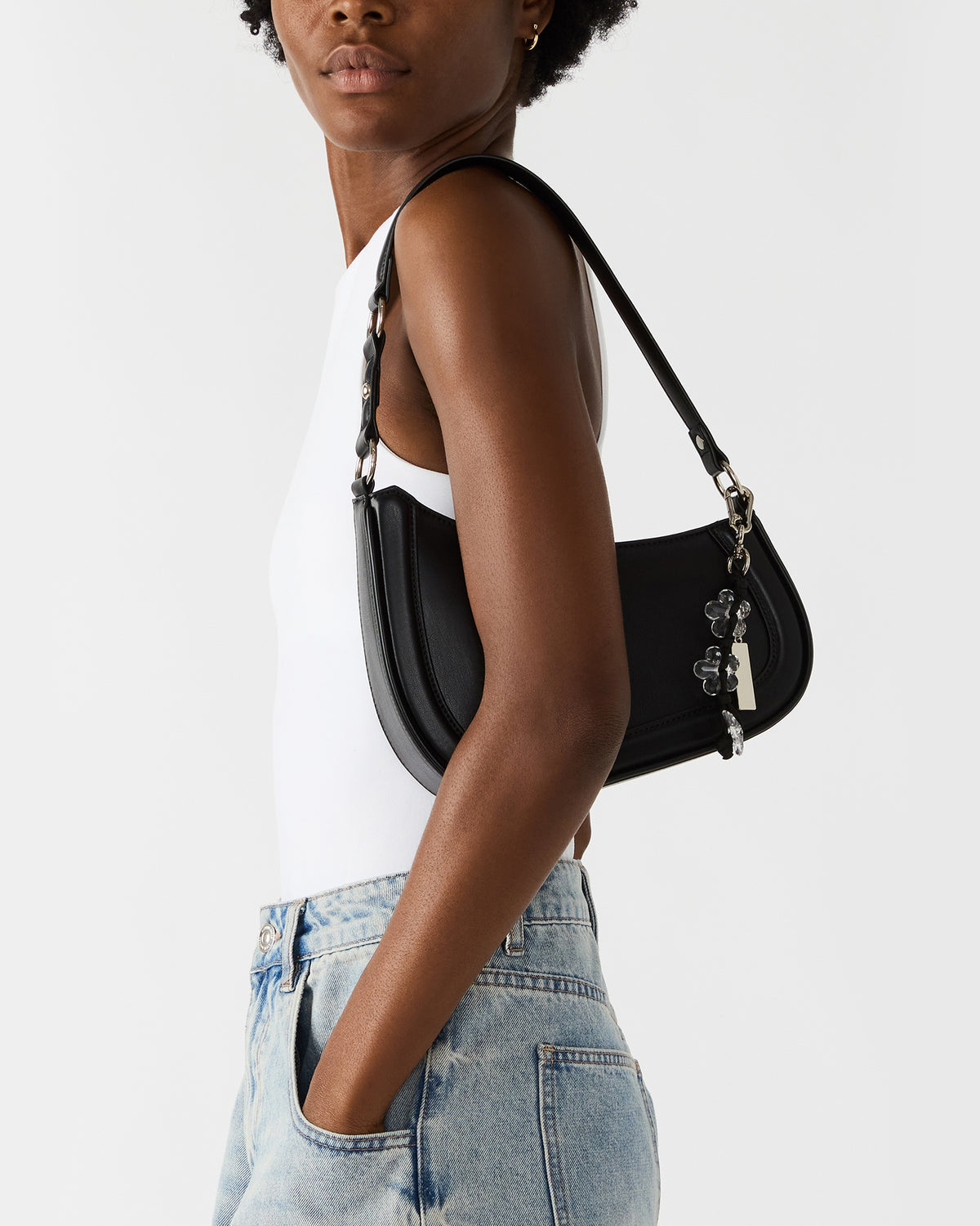 MUSEE Bag Black Asymmetrical Shoulder Strap Handbag | Steve Madden New