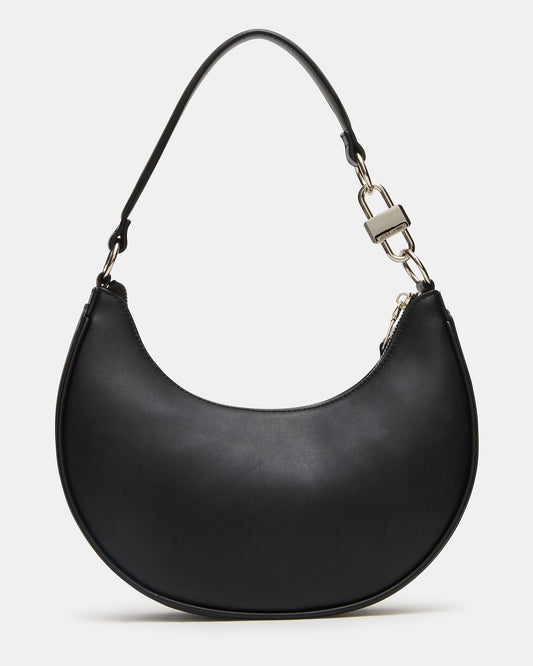 LOHAN Bag Black Structured Hobo Shoulder Handbag | Steve Madden Trusted