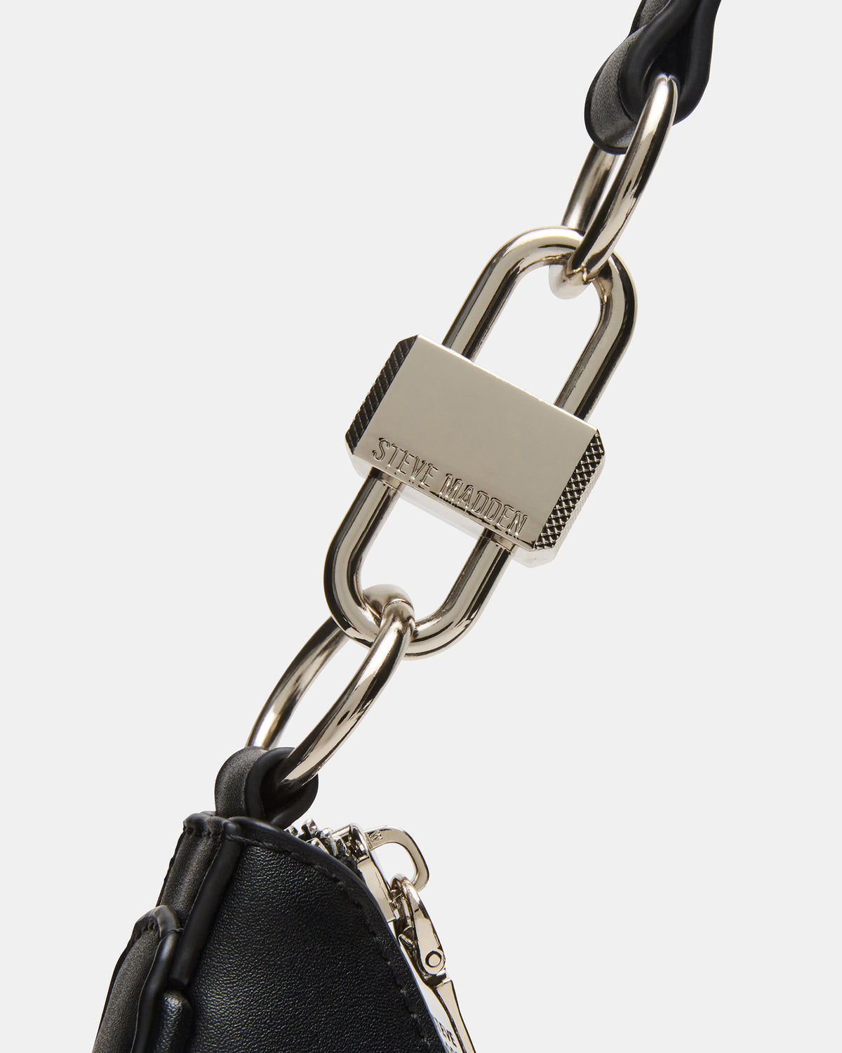 LOHAN Bag Black Structured Hobo Shoulder Handbag | Steve Madden Trusted