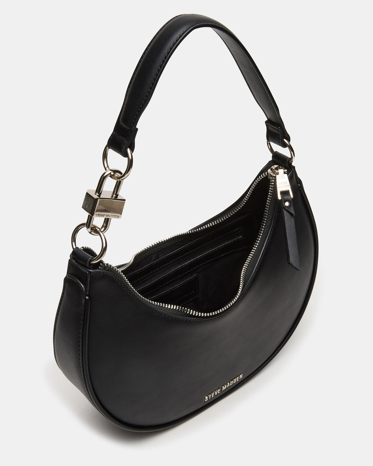 LOHAN Bag Black Structured Hobo Shoulder Handbag | Steve Madden Trusted