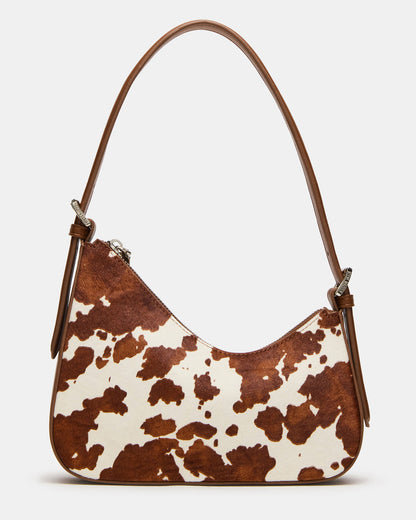 SMITH Bag Brown Cow Print Asymmetric Shoulder Handbag | Steve Madden Featured