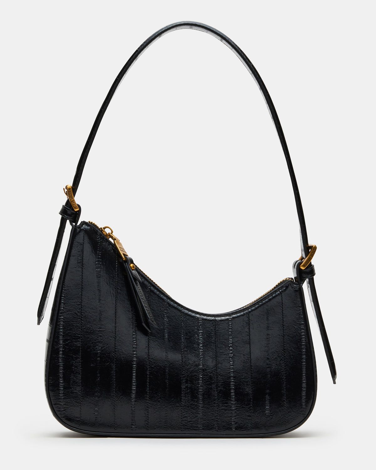 SMITH Bag Black Eel Asymmetric Shoulder Handbag | Steve Madden Classic