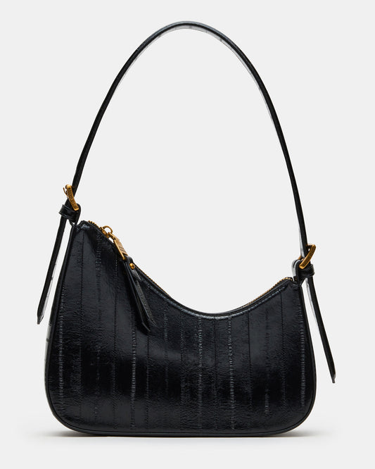 SMITH Bag Black Eel Asymmetric Shoulder Handbag | Steve Madden Classic