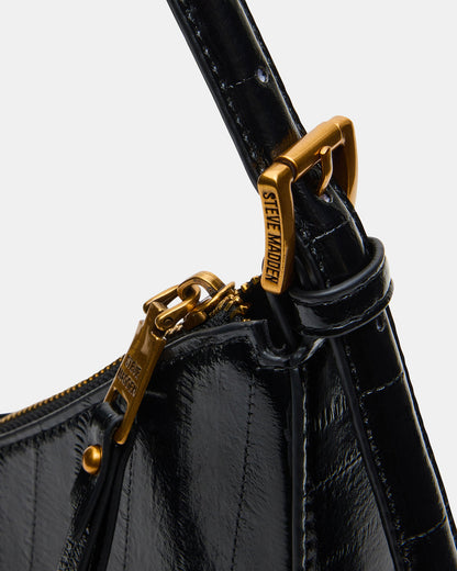 SMITH Bag Black Eel Asymmetric Shoulder Handbag | Steve Madden Classic