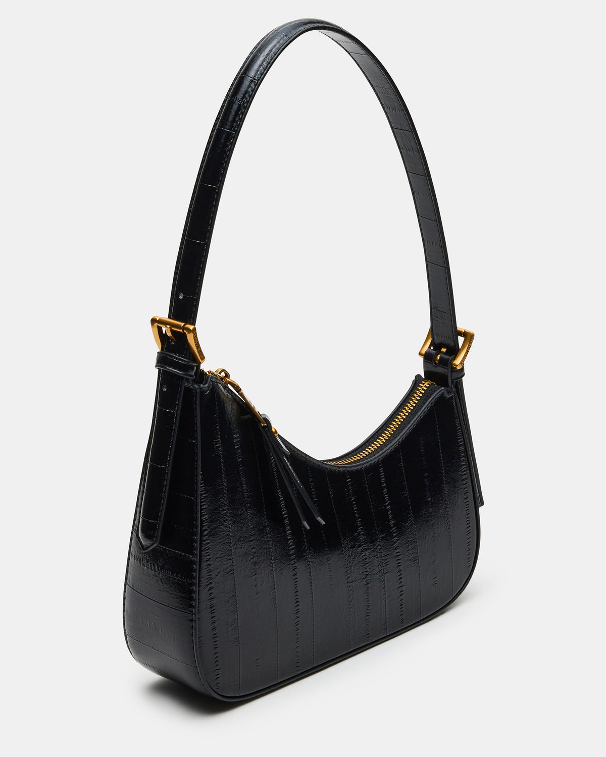 SMITH Bag Black Eel Asymmetric Shoulder Handbag | Steve Madden Classic